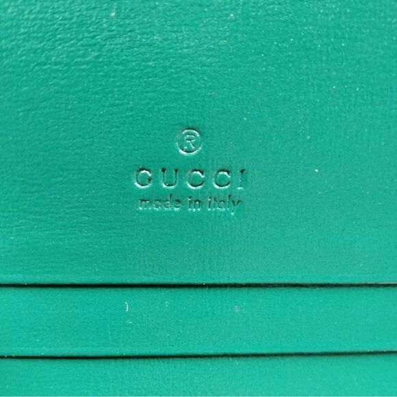 Auth Gucci Emerald Green Jackie 1961 Piston Bifold Wallet Card Case - Picture 5 of 9